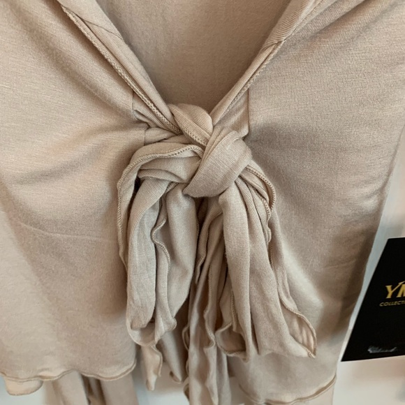 YMI Collections beige tie front cardigan. New. Size large - Picture 11 of 13